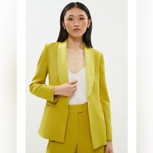 TRUTH AND PRIDE | Mustard Yellow Silk Shawl Lapel Blazer Cardigan